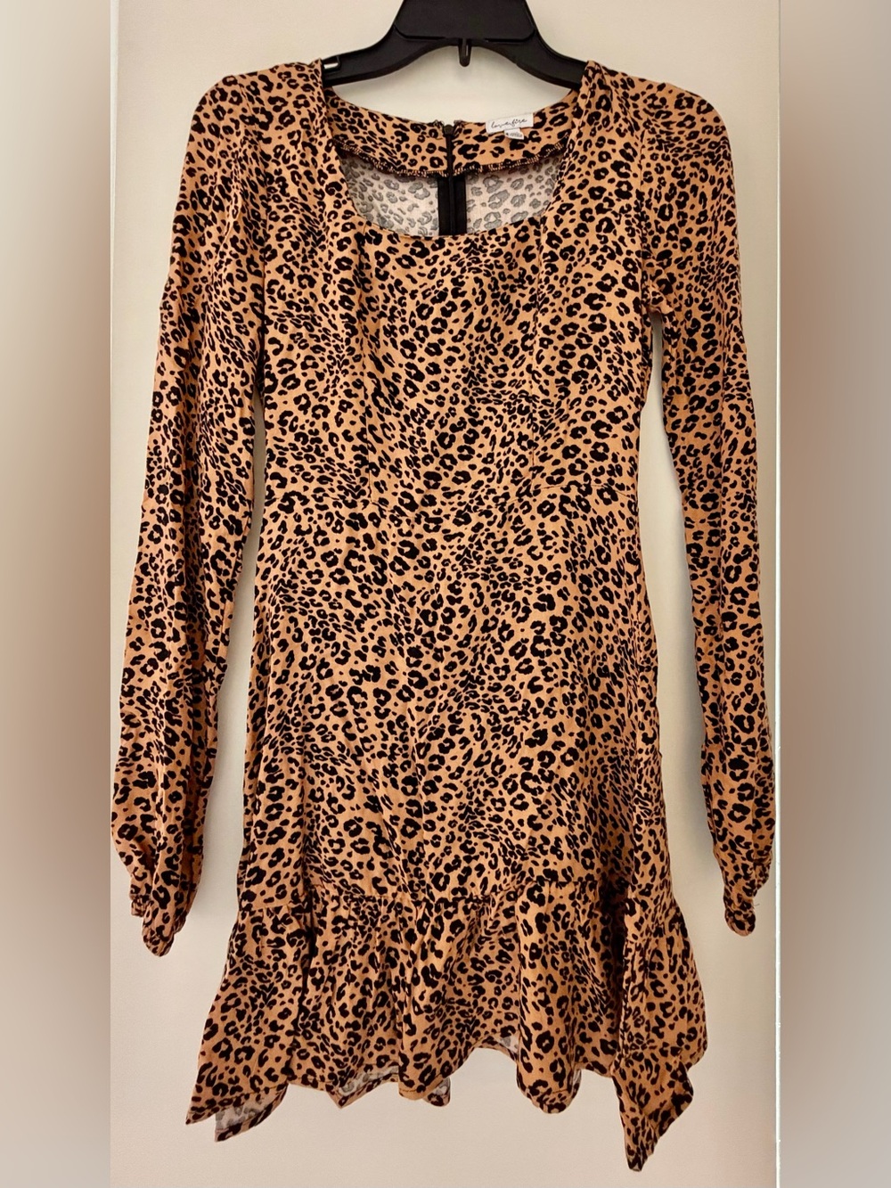 love, Fire Leopard Print Dress in Tan & Black
